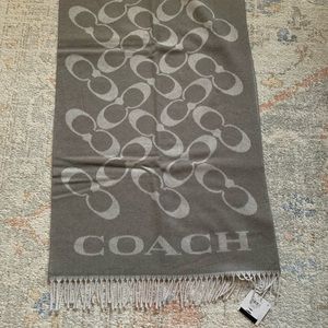 COACH WOOL/CASHERE Grey Scarf
